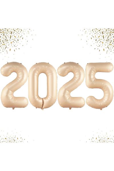 Bkmc New Year's Large 2025 Foilballons 34 Inch Happy Birthday Decorations New Year's Eve Party Supplies
