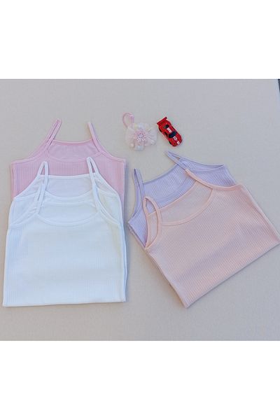 siyalife 5-Piece Ribbed Flexible Fabric Children's Tank Top