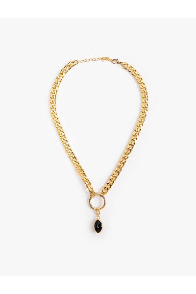 Koton Chain Necklace with Stone Charm Detail
