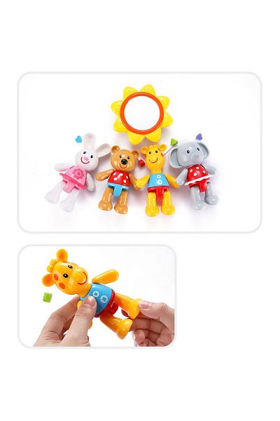 Fab N Funky Adjustable Musical Baby Bed Bell Toy, Rotating Rattles, Eco-Friendly Non-Toxic - Orange, 0M+