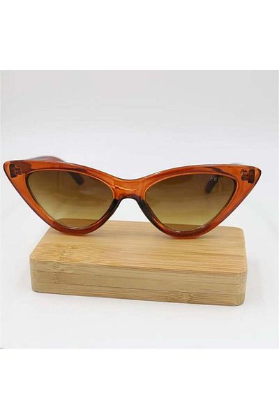 Köstebek Brown Transparent Bone Framed Cateye Modern Sunglasses