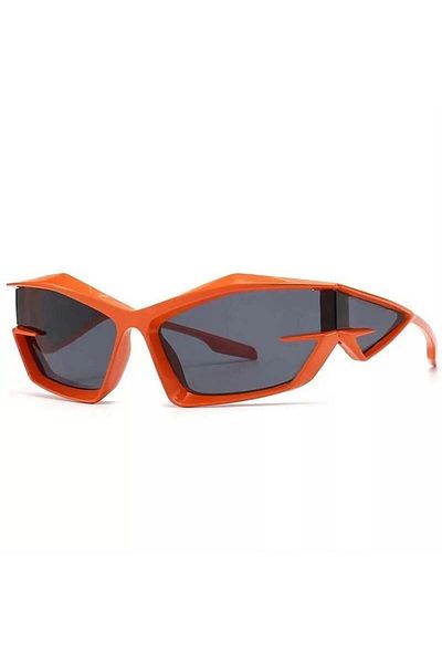 Köstebek Futuristic Sunglasses with Orange Frames