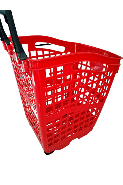 Genel Markalar Alışveriş Plastik Market Sepeti 70 LT Tekerlekli