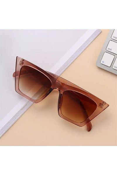 Köstebek Framed Cateye Sunglasses - Champagne Color