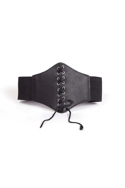 Köstebek Women's Black Elastic Corset Belt