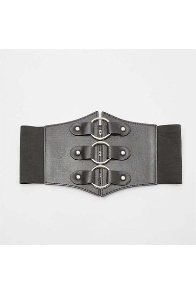 Köstebek 3-Ring Black Corset Belt