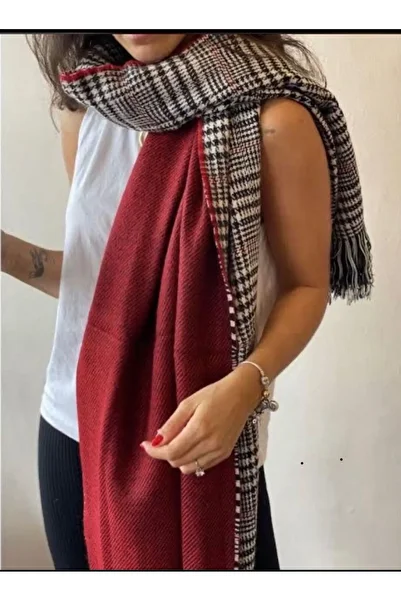 baderin Double Side Pacquered Patterned Thick Wool Shal Scarf