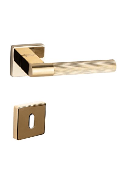 System Leo-L Rozetli Kapı Kolu Altın Rengi Oda