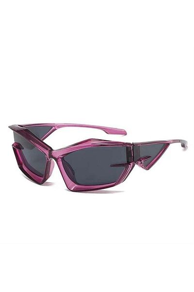 Köstebek Purple Framed Futuristic Sunglasses