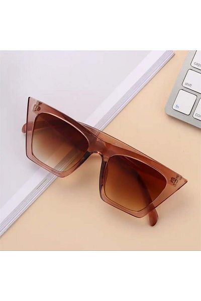Köstebek Framed Cateye Sunglasses - Champagne Color