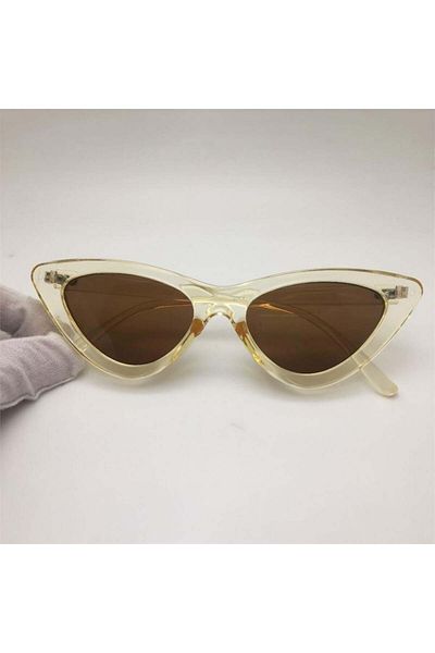 Köstebek Modern Sunglasses with Transparent Yellow Frames and Brown Lenses