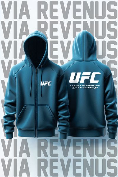 Vordevia Ζακέτα φούτερ με φερμουάρ Unisex με κουκούλα UFC εμπρός και πίσω