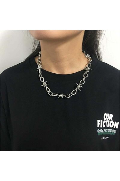 Köstebek Touz Plated Barbed Wire Necklace