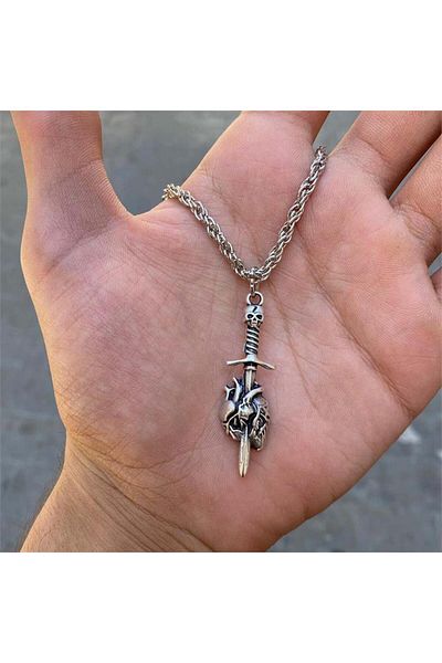 Köstebek War Sword in the Heart Chain Necklace