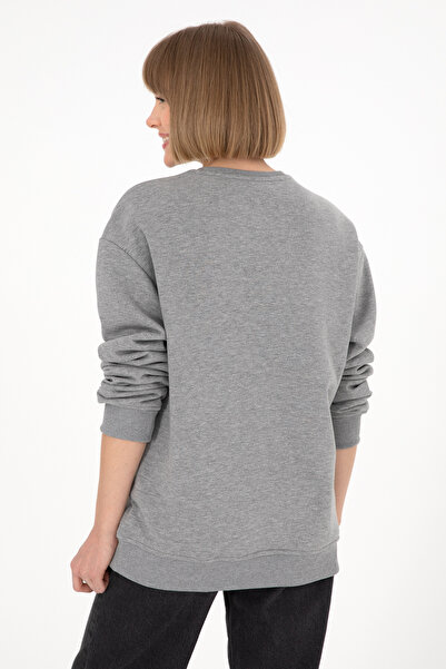 U.S. Polo Assn. Erkek Bisiklet Yaka Gri Melanj Basic Şardonlu Sweatshirt 50295148-VR086