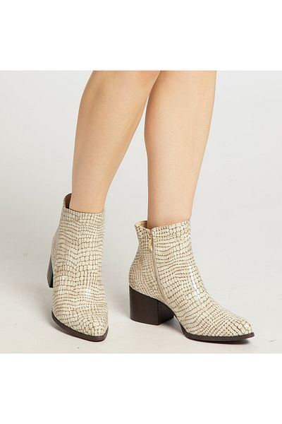 Faina Leder Stiefelette In Snake-optik