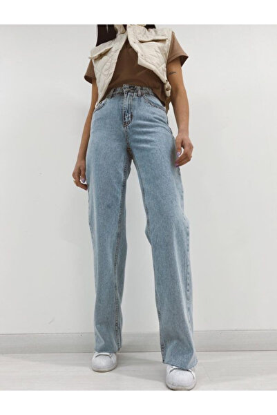 Butik Karaca Γυναικείο Casual Palazzo Lycra ψηλόμεσο τζιν παντελόνι