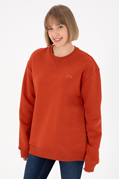 U.S. Polo Assn. Erkek Bisiklet Yaka Kiremit Basic Şardonlu Sweatshirt 50295148-VR031