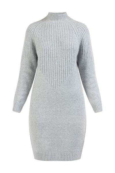 USHA Strick Langarmkleid Midi
