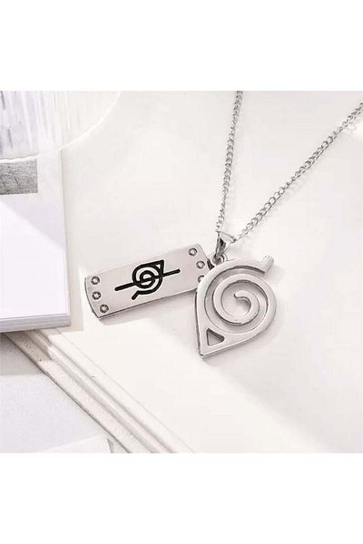 Köstebek Anime Naruto Konoha Symbol Necklace