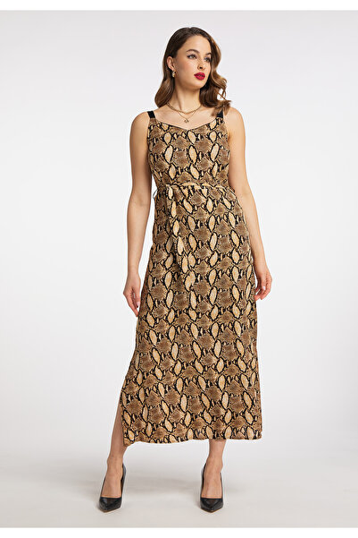 Faina Maxikleid mit Schlangen-Print