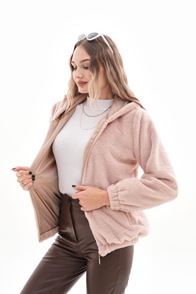 ŞİMAL Γυναικείο παλτό με κουκούλα με φερμουάρ 255122 -