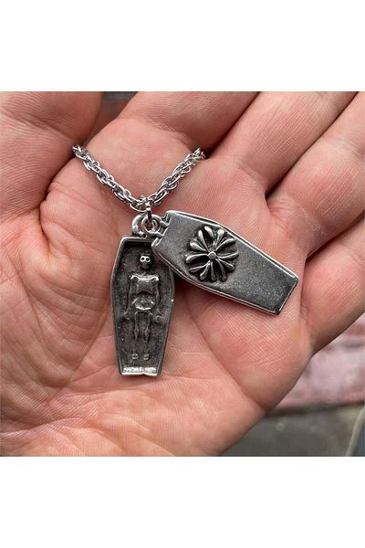 Köstebek Embroidered Coffin Chain Necklace