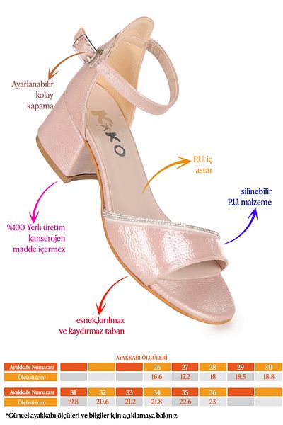 KARAMAZI Karamazı Kids Elos Daily Girl Sandale cu toc de 4 cm Pantofi