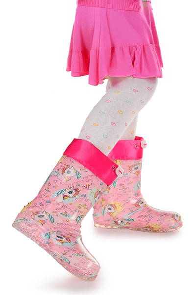 Kiko Kids Rainbowa Unicorn Su Geçirmez Kız Çocuk Yağmur Çizmesi