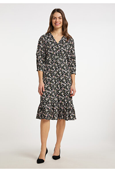 USHA Εκτύπωση Midikleid mit floralem