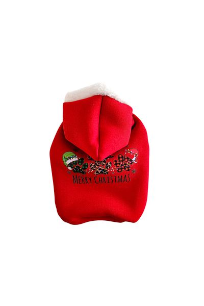 atelyu Cat Dog Suit Red Fleece Christmas Sweatshirt