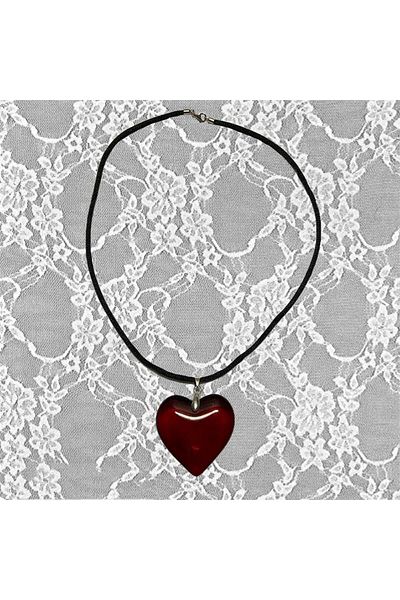 Köstebek Red Heart Shaped Necklace