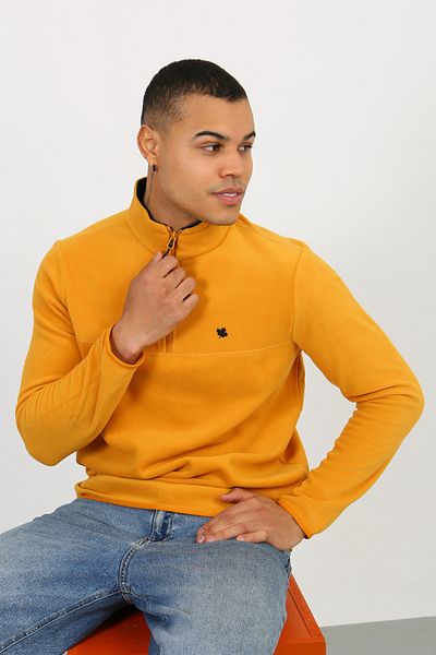 UOMOPARK 6001 Regular Fit Anti-Pilling Non-Pilling Bato Collar Winter Men's Fleece