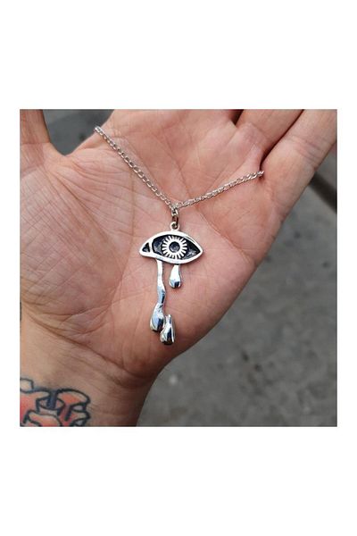 Köstebek Harajuku Eyes With Tears Chain Necklace