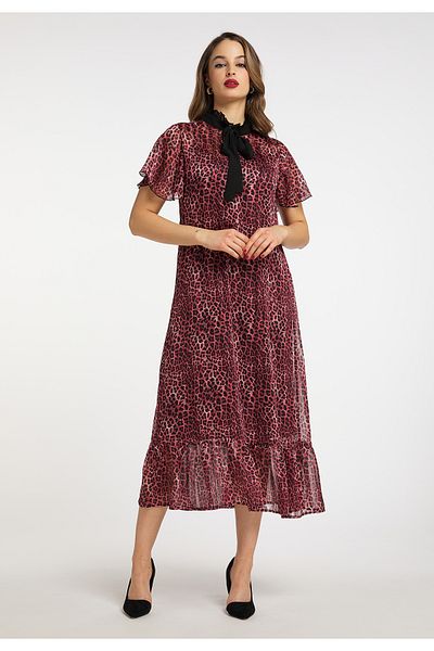 Faina Midikleid Mit Leoprint
