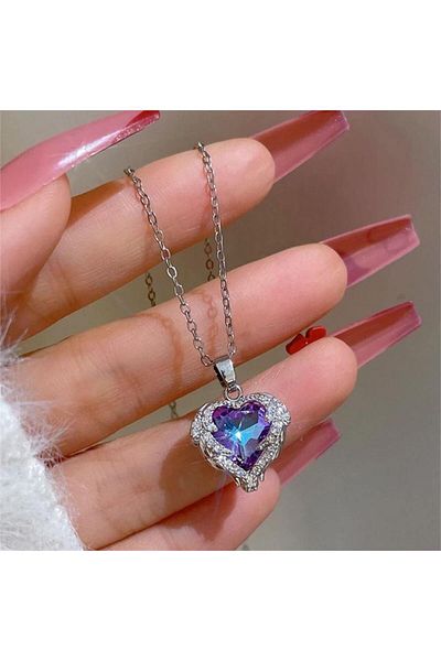 Köstebek Heart of the Ocean Silver Chain Necklace