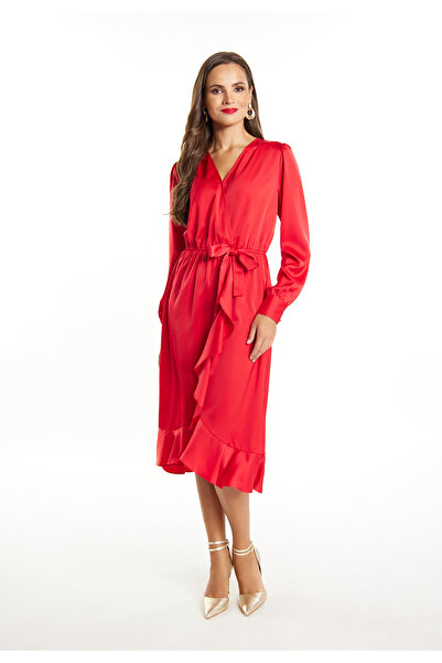 Faina Midi Langarmkleid