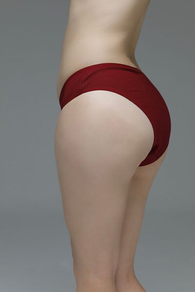 MİSTİRİK Chiloți sport model Taranto cu talie înaltă și țesătură elastică - culoare visiniu