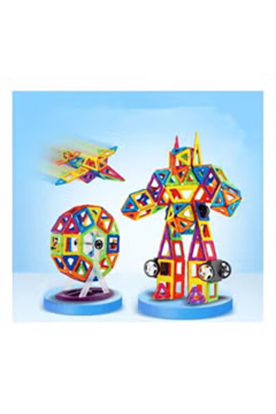 Arabest 97-Piece Colourful Sturdy And Durable Geometrical Shaped Magnetic Building Blocks Toys Set