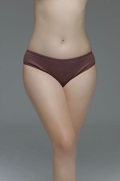 MİSTİRİK Slip din bumbac elastic cu nervuri cu talie înaltă model Taranto Culoare prune