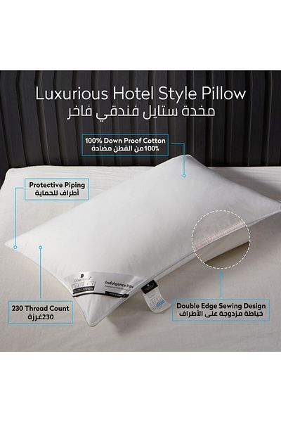 Donetella 1200 Grams 75X50 Cms Cotton Hotel Pillow - Luxury Down Alternative Filling Pack Of 1