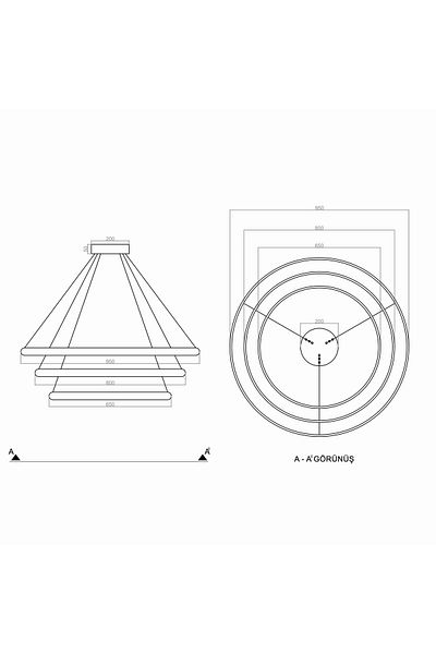 voxlamp lighting solutions Labros Pendant Lamp Ø95-80-65 cm 40X10 mm 137 Watt