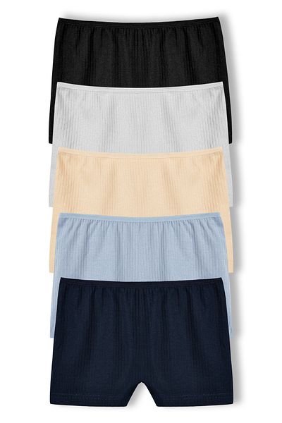 HNX Γυναικεία εσώρουχα Boxer με βαμβακερά κορδόνια 5 συσκευασιών
