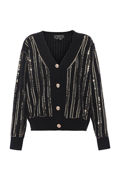 Faina Strickjacke mit Pailletten