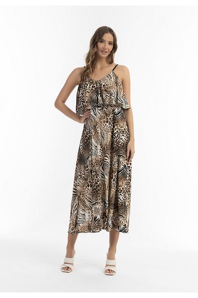 Faina Maxikleid Mit Animal-print