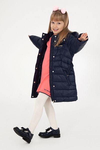 U.S. Polo Assn. Girl's Navy Blue Coat 50291678 -Vr033