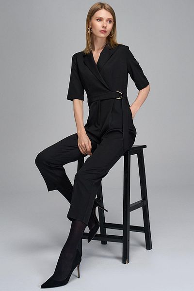 Journey Jumpsuit-Mono Collar, Top Size Double Breasted Closure, Short Sleeve