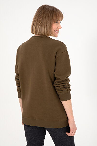U.S. Polo Assn. Erkek Bisiklet Yaka Haki Basic Şardonlu Sweatshirt 50295148-VR027