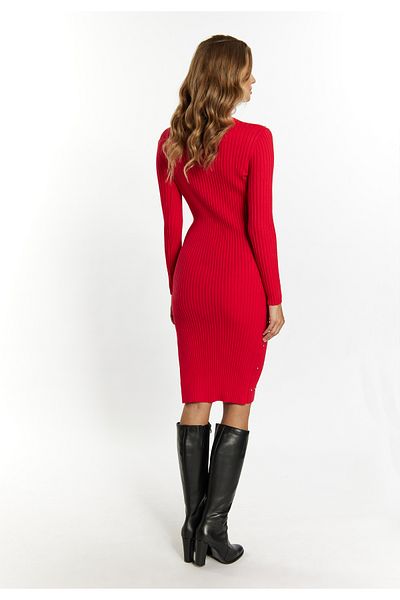 Faina Rippstrickkleid mit Strass-Steinen