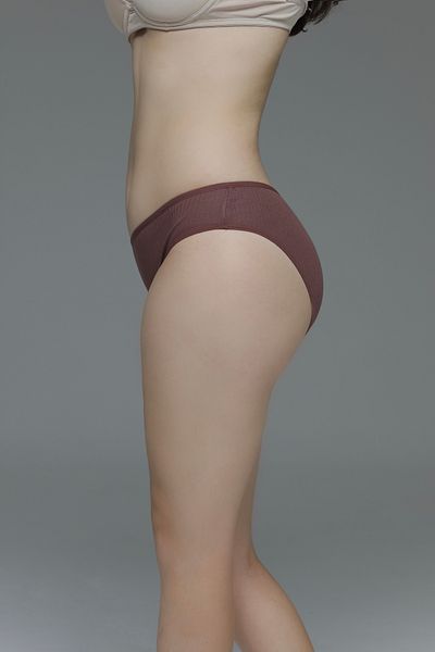 MİSTİRİK Slip din bumbac elastic cu nervuri cu talie înaltă model Taranto Culoare prune